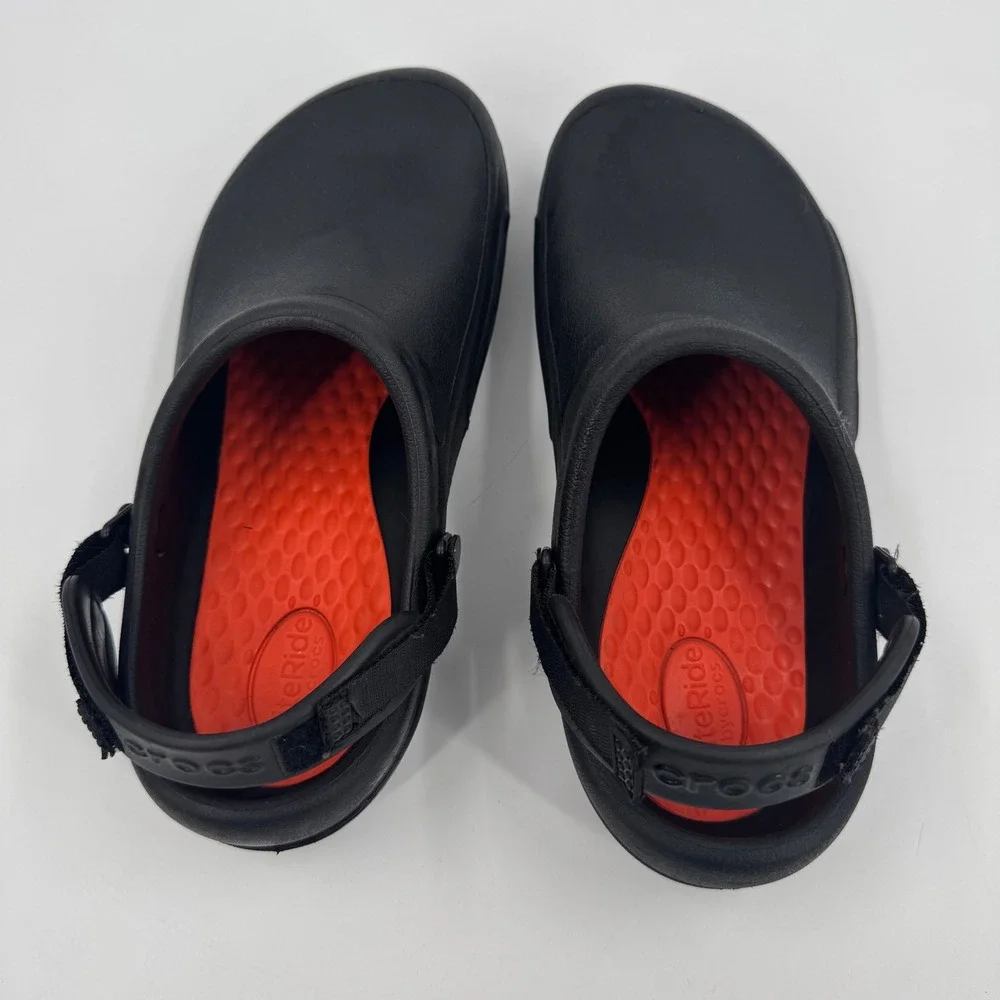 Crocs Bistro Pro LiteRide‎ Clog Mens 9 Womens 11 Black Slip Resistant Work Shoe